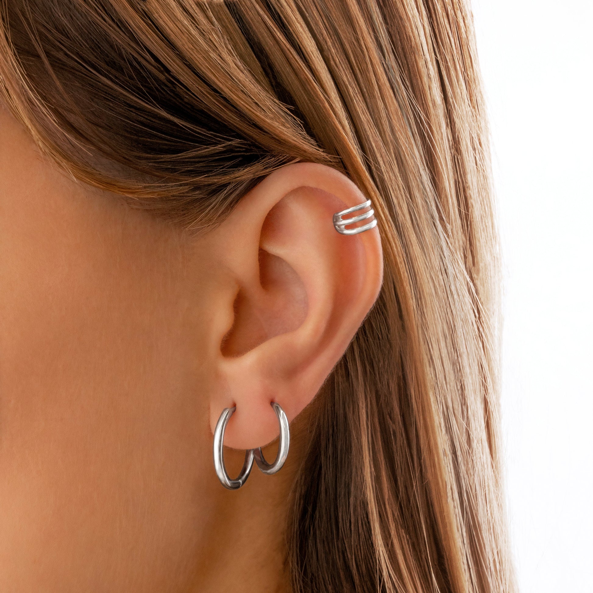 Classic Hoops - Aurina-0.47 in-Silver-Nora Luxe