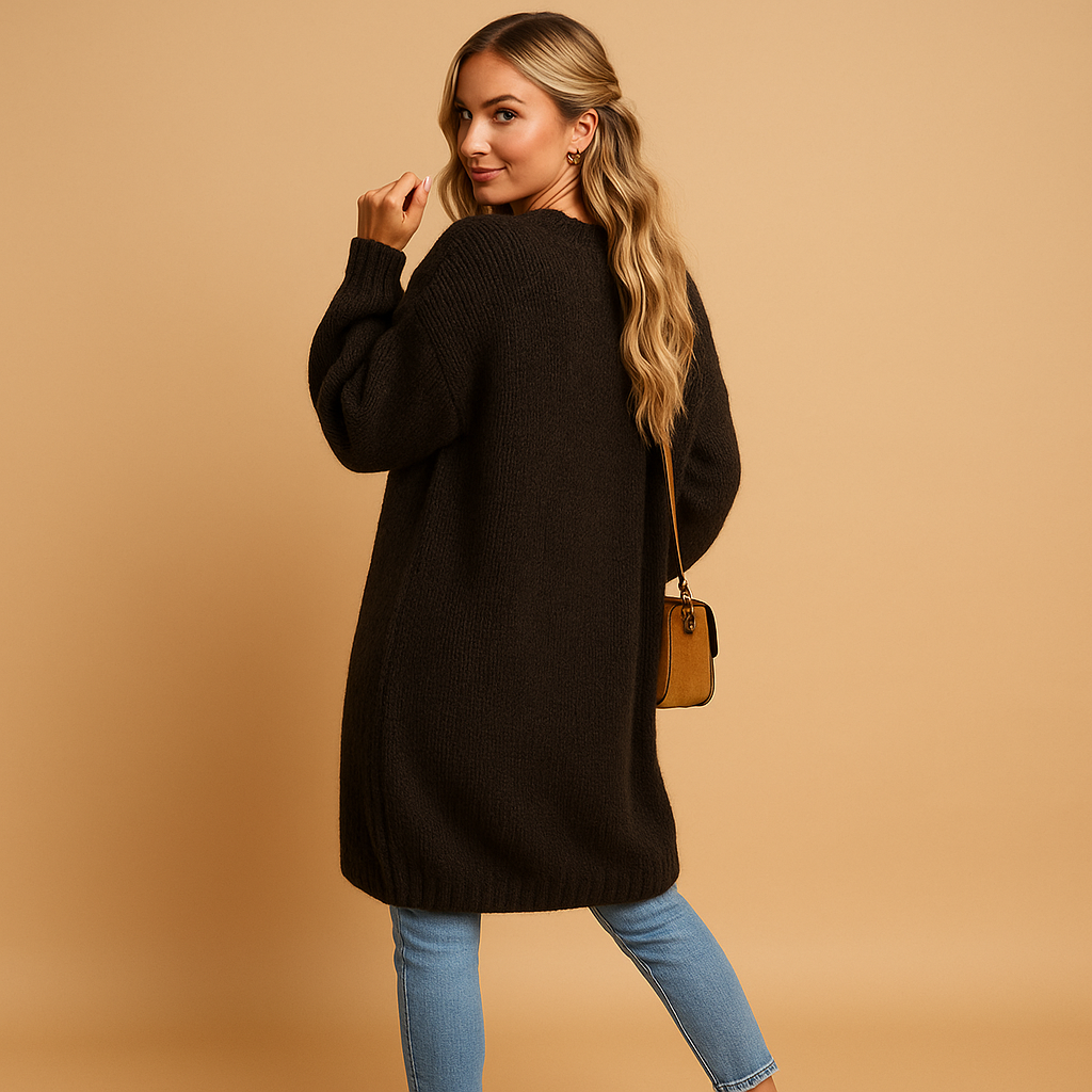 Warm Knitted Women's Cardigan Sweater - Nocini