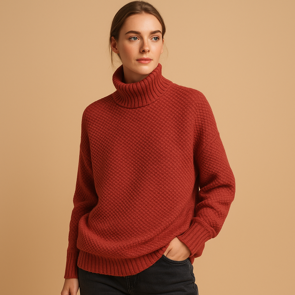 Warm Crew Neck Knitted Women's Sweater - Nocini