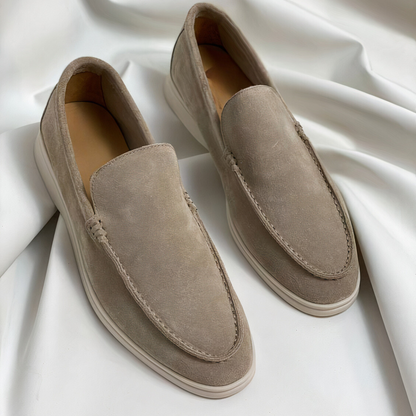 Classic Leather Men's Loafers - Lorenzo-Beige-7-Nora Luxe