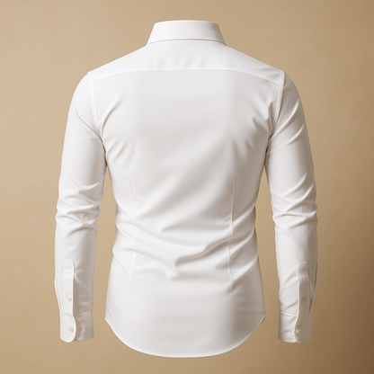 Men’s classic long sleeve button-down shirt with modern design, ideal for formal events, casual dinners, and everyday wear.