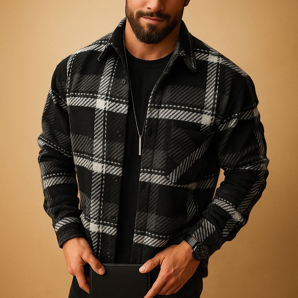 Men’s classic long sleeve shirt with solid design, lightweight and breathable, perfect for work, leisure, and formal wear.