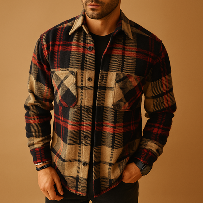Men’s classic long sleeve shirt Oliver in green, red, white, khaki, or black. Lightweight, breathable, and ideal for work, leisure, or formal occasions.