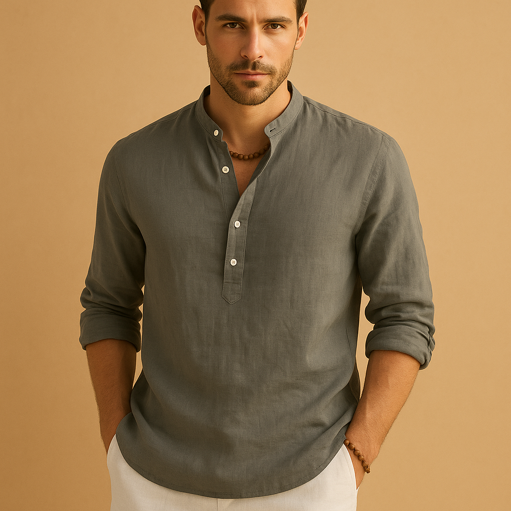 Men’s classic long sleeve shirt with breathable fabric and versatile fit, ideal for formal and casual occasions.