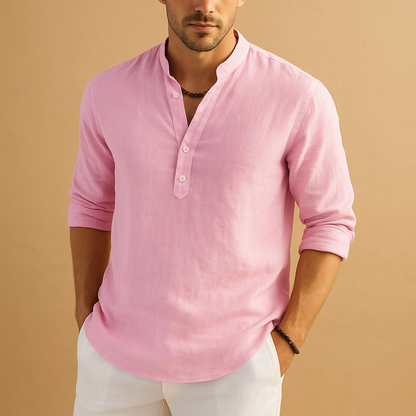 Men’s classic long sleeve shirt with breathable fabric and versatile fit, ideal for formal and casual occasions.