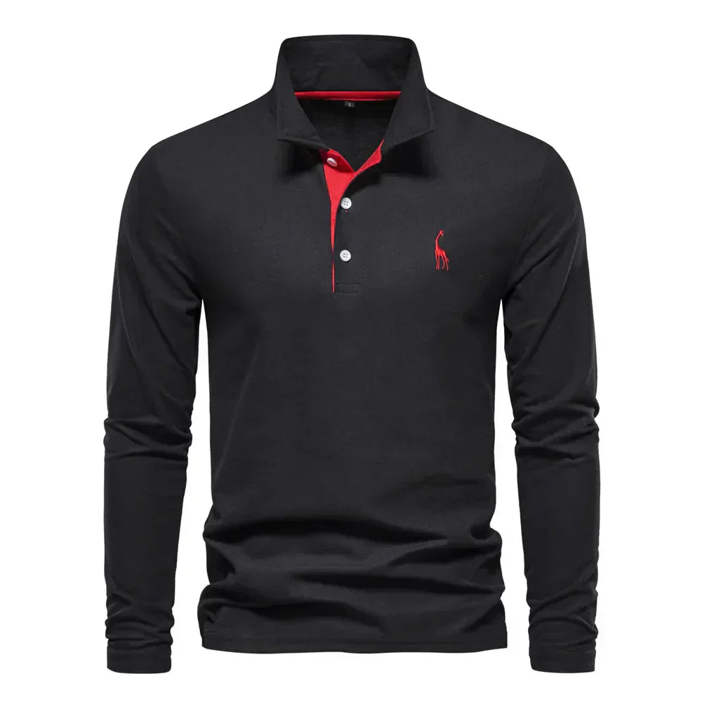 Timeless Mens Long Sleeve Golf Polo Shirt - Pexav