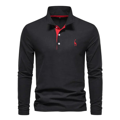 Timeless Mens Long Sleeve Golf Polo Shirt - Pexav