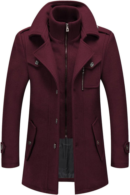 Classic Men's Winter Blazer - Luca-Bordeaux Red-S-Nora Luxe