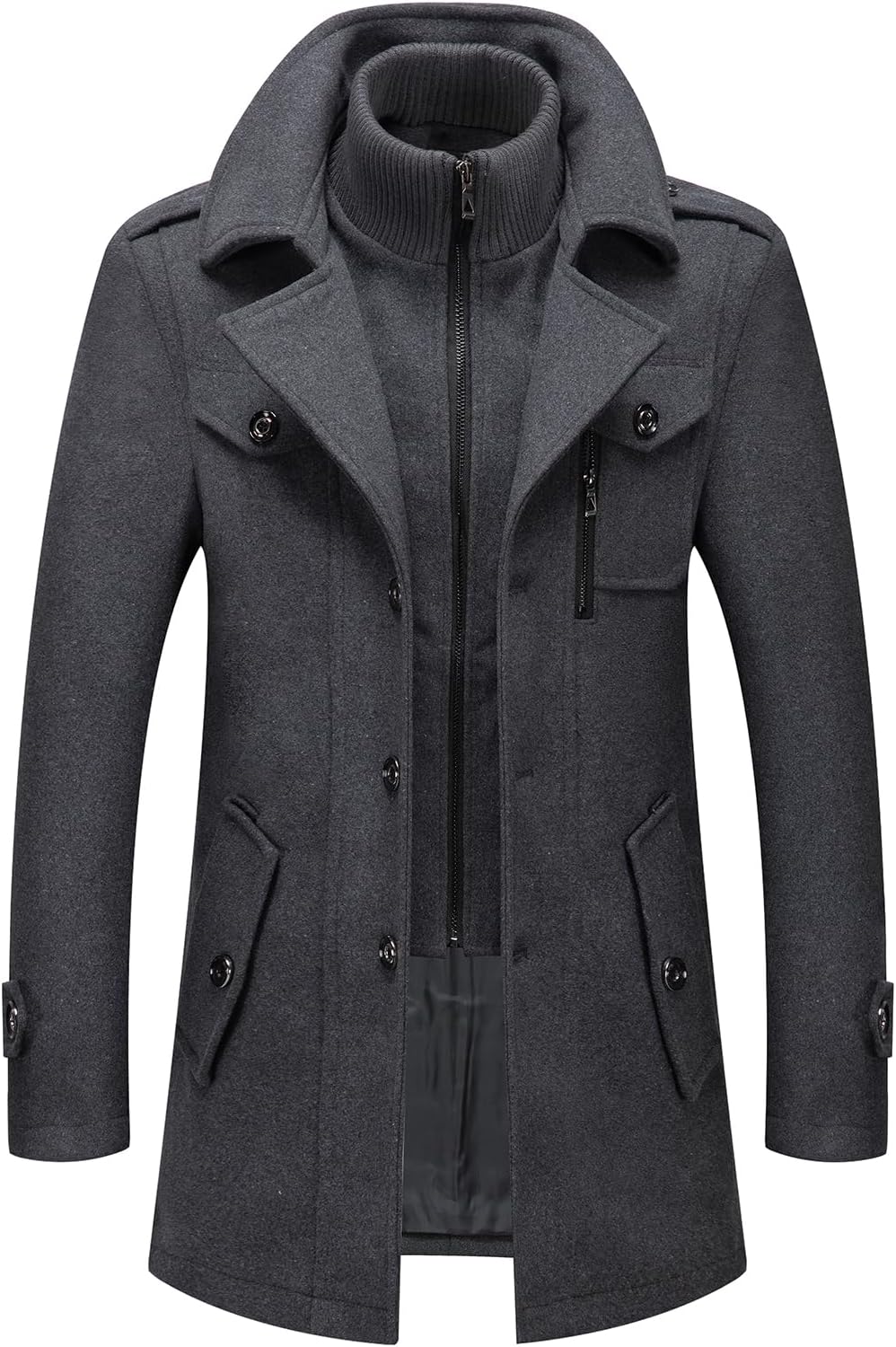 Stylish Mens Wool Overcoat Luca - Pexav