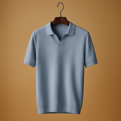 Men’s slim fit polo shirt Mason with classic collar and button closure, perfect for work, leisure, and semi-formal occasions.