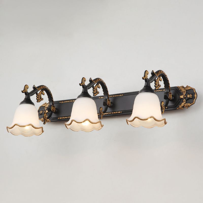 Classic Wall Lamp with Vintage Design – Aurora-Black and gold-3 Flames-The Livary