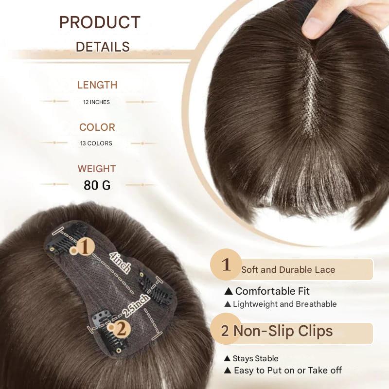 Clip-in Hair Piece with Bangs – Livia-01#-Nora Luxe
