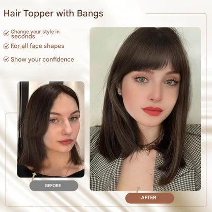 Clip-in Hair Piece with Bangs – Livia-01#-Nora Luxe