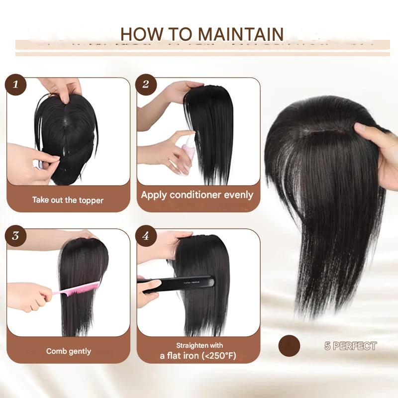 Clip-in Hair Piece with Bangs – Livia-01#-Nora Luxe