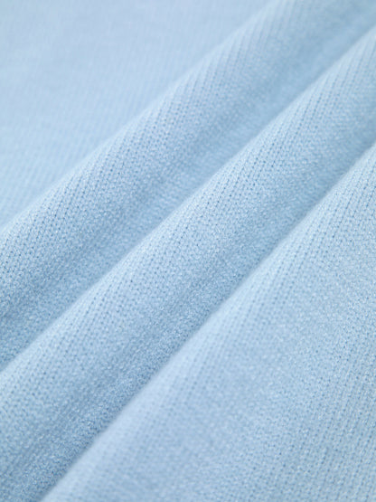 Clear Blue Crew Neck Loose Fit Sweater