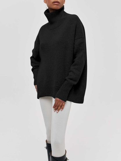 Clear Blue Crew Neck Loose Fit Sweater