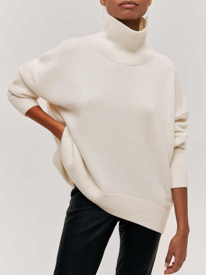 Clear Blue Crew Neck Loose Fit Sweater