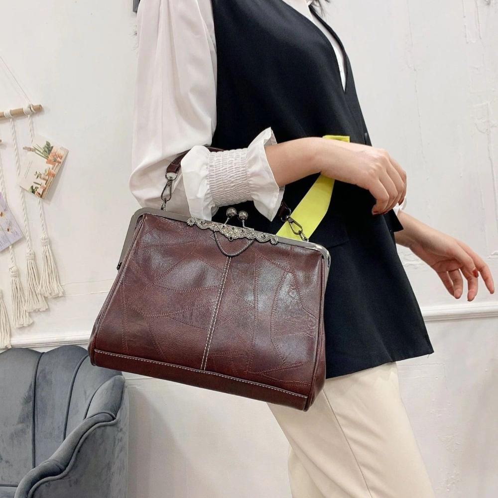 Classic Buckle Leather Handbag