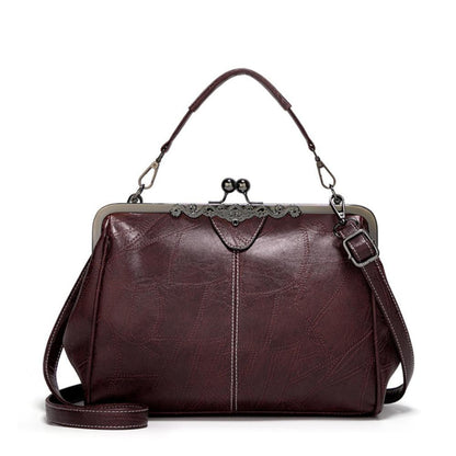 Classic Buckle Leather Handbag