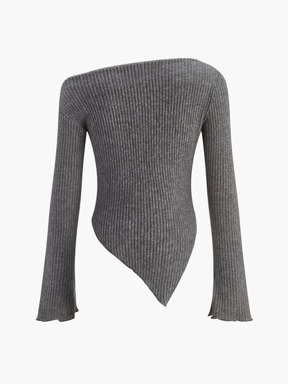 Chic Off Shoulder Fitted Sweater Top