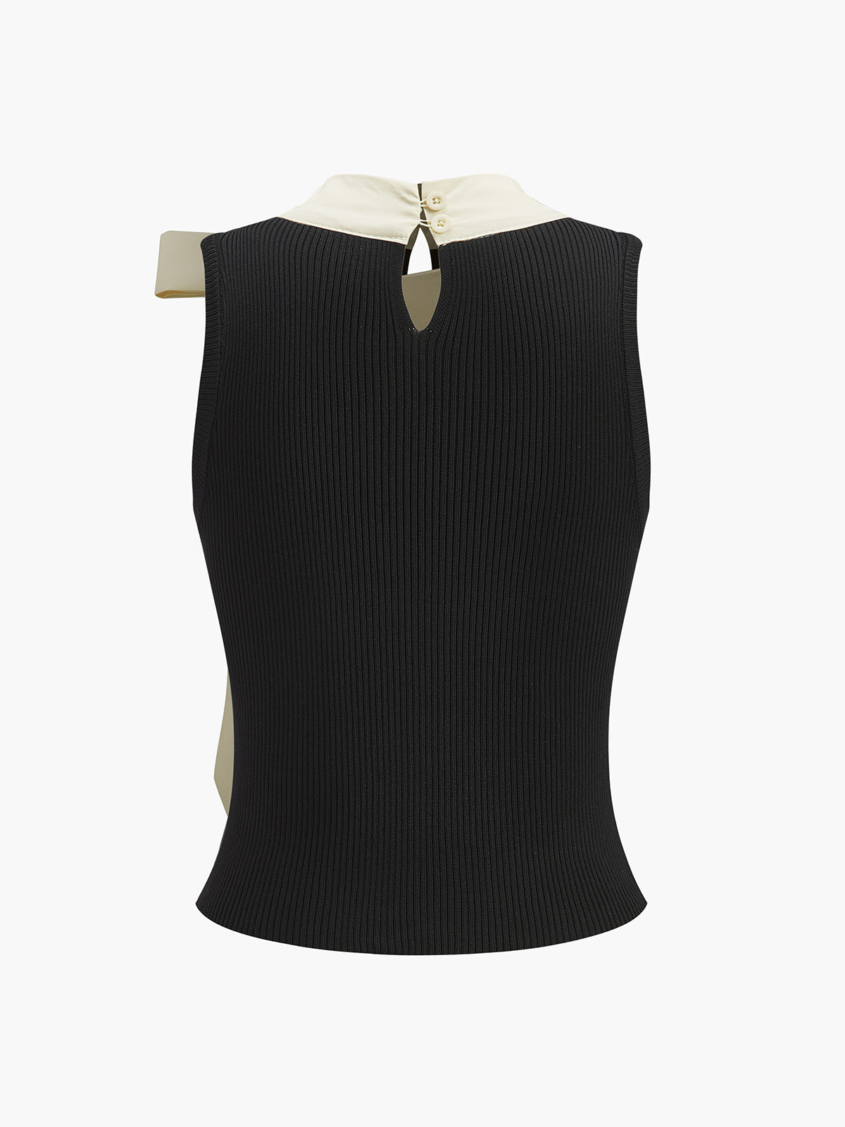 Multicolor Knit Bow Front Vest