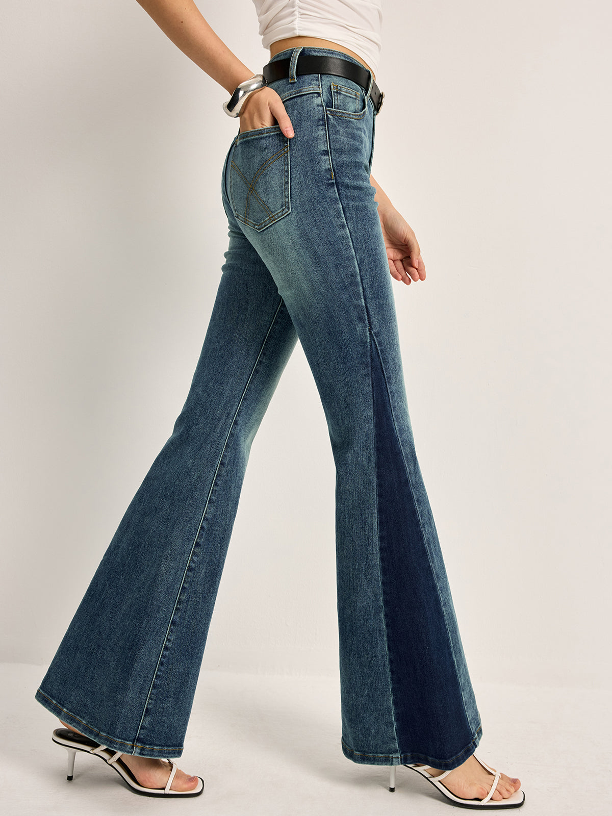 High Waist Flared Fashion Jeans - Pexav