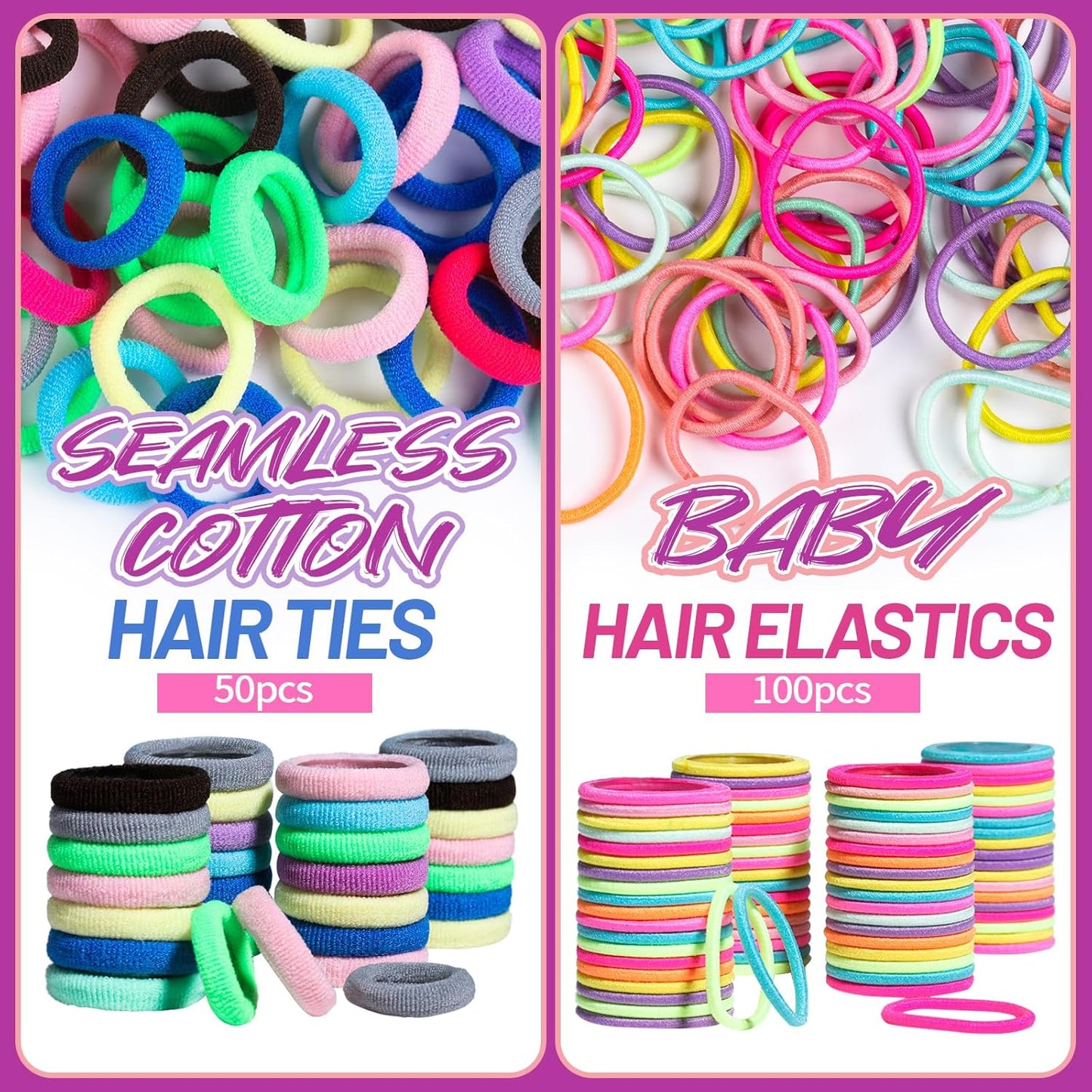 Colorful Elastic Hairbands and Accessories Set-Nora Luxe