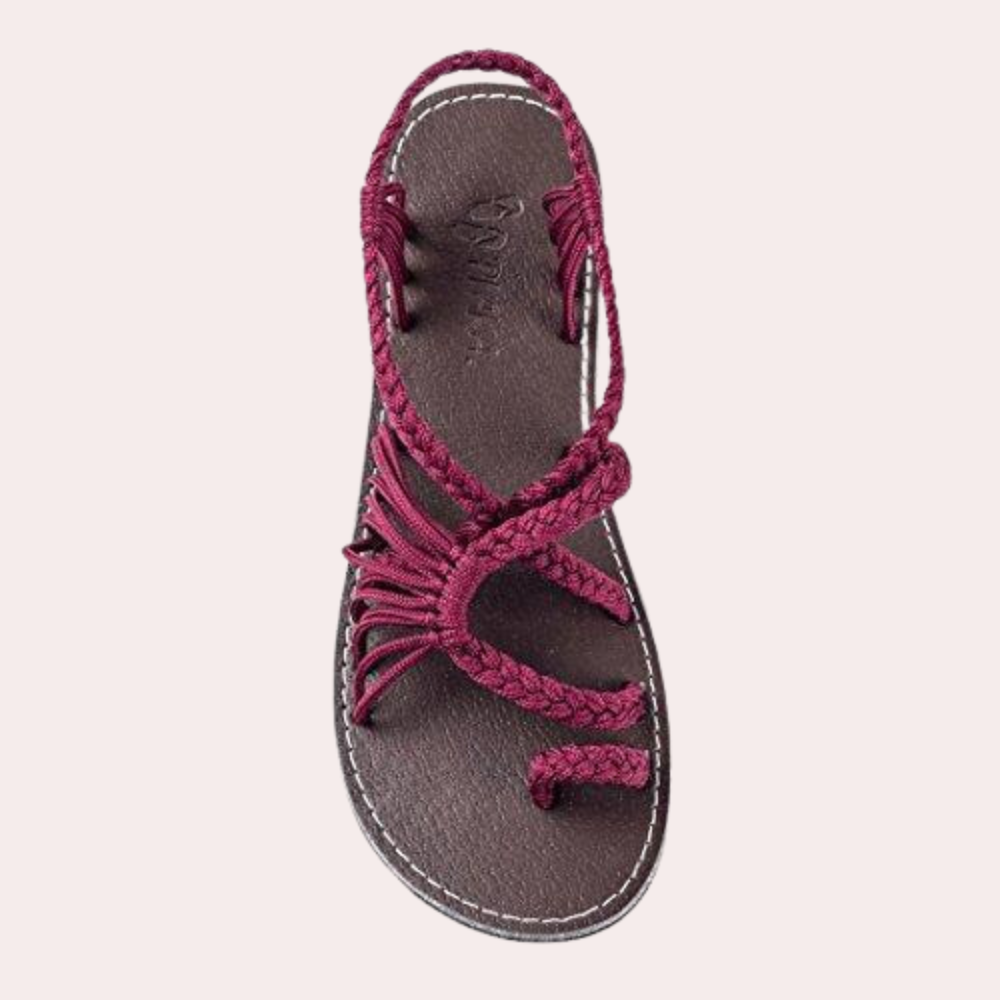 Colourful Ladies Beach Sandals – Rivka-Red-3.5-State of Style
