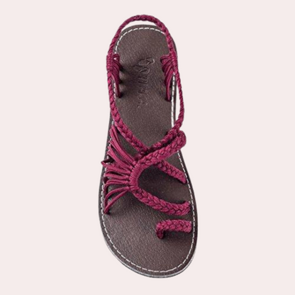 Colourful Ladies Beach Sandals – Rivka-Red-3.5-State of Style