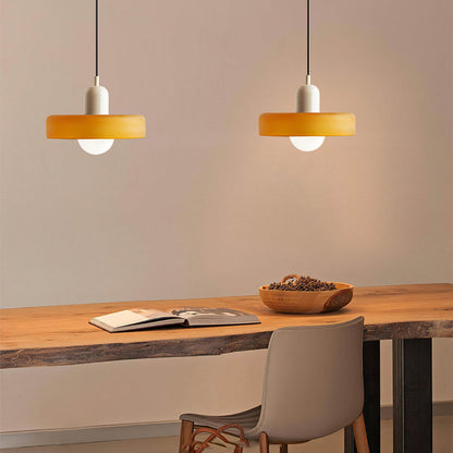 Colourful Pendant Lamp in Bauhaus Style - StiloGlas-9.84 x 7.09 in-Green-Red-Nora Luxe