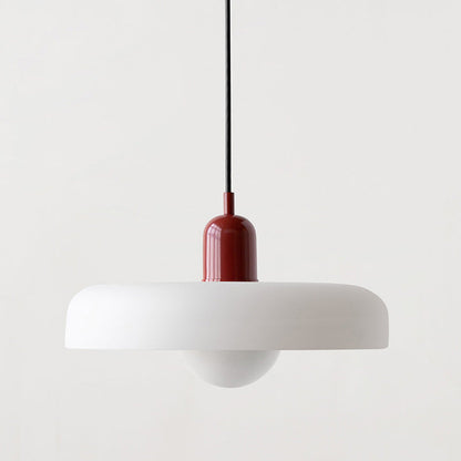 Colourful Pendant Lamp in Bauhaus Style - StiloGlas-9.84 x 7.09 in-White-Red-Nora Luxe
