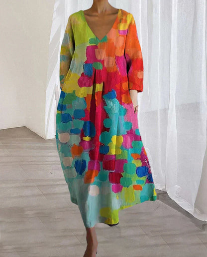 Colourful Printed Dress - Yara-S-The Livary