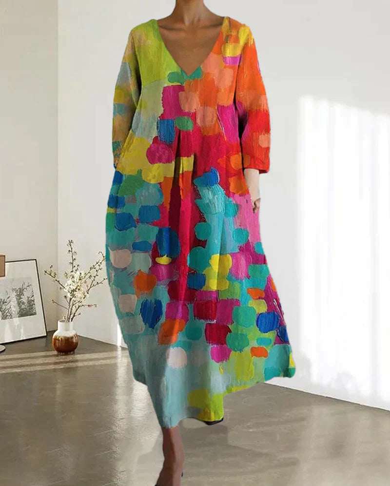 Vibrant Floral Women's Dress - Pexav