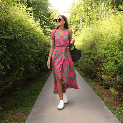 Colourful Summer Dress - Luna-Pink-S-Nora Luxe