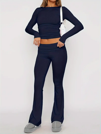 Relaxed Fit 2-Piece Wide Leg Set - Pexav