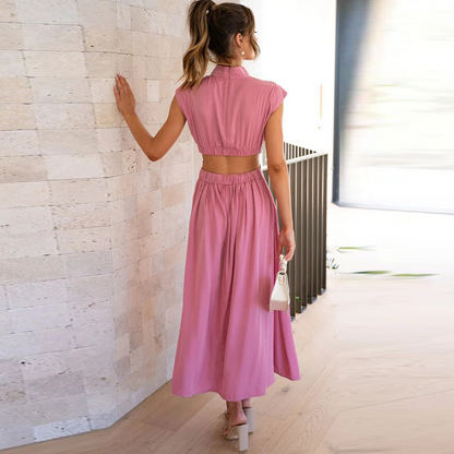 Comfortable and Stylish Stretch Dress - Mira-Green-S-Nora Luxe