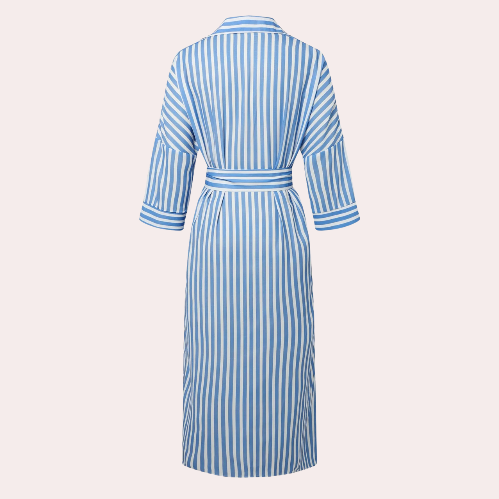 Comfortable Button-Down Dress - Noa-Blue-2XS-Nora Luxe