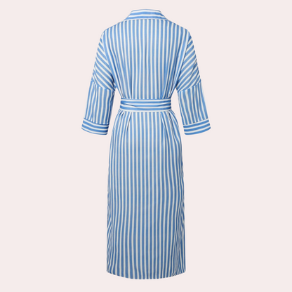 Comfortable Button-Down Dress - Noa-Blue-2XS-Nora Luxe