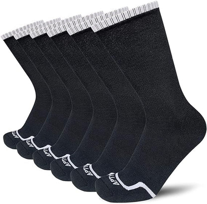 Comfortable Cotton Sports Socks (4 or 6 Pairs) - Lucas-Black/White (6 Pairs)-Nora Luxe