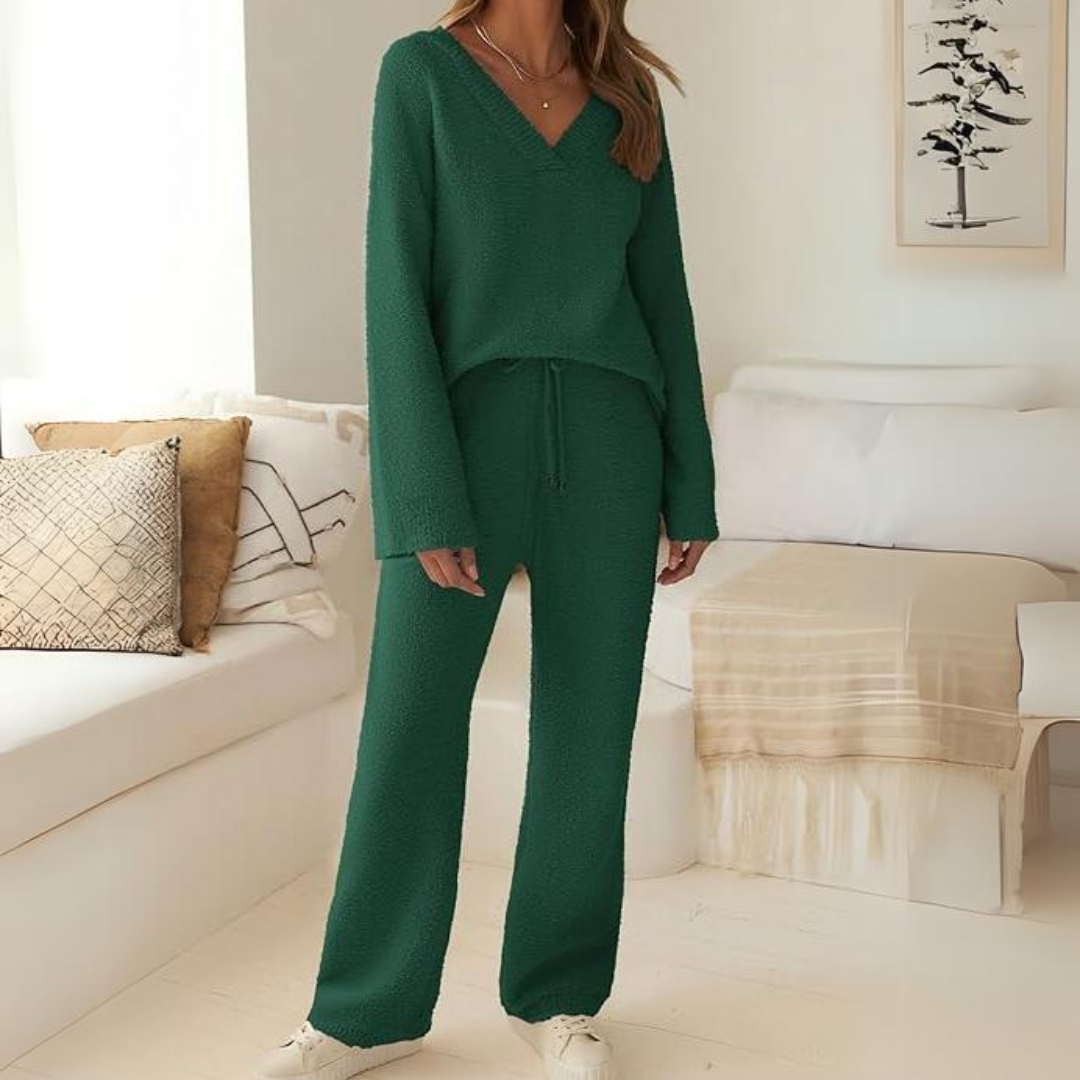 Comfortable Fleece Lounge Set - Rianne-Beige-S-Nora Luxe