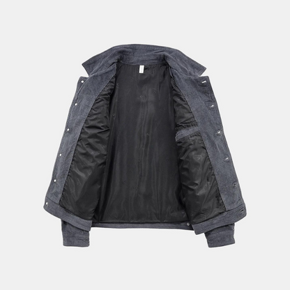Comfortable Grey Corduroy Jacket - Rover-M-Nora Luxe