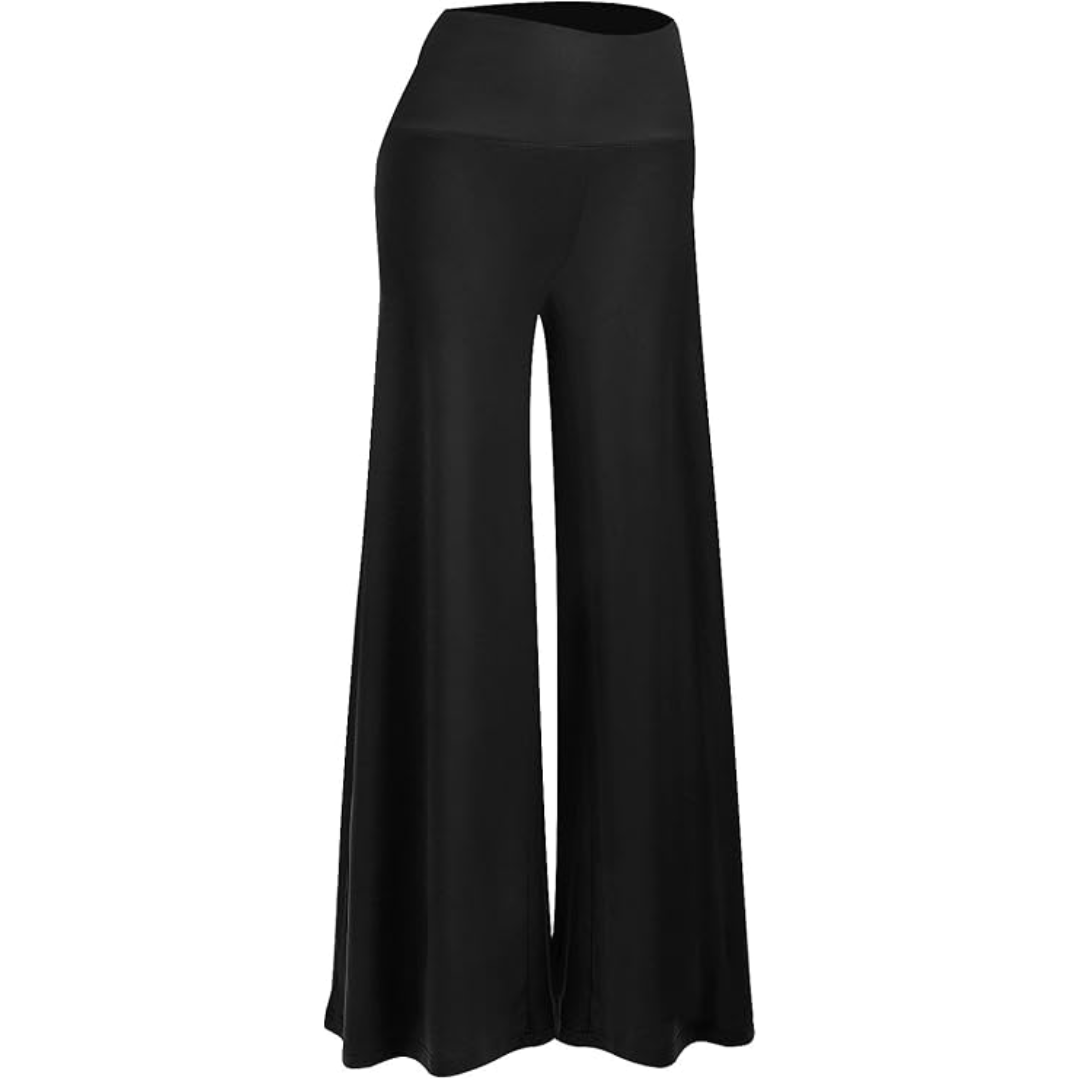 Relaxed Fit High Waisted Loose Palazzo Pants - Pexav