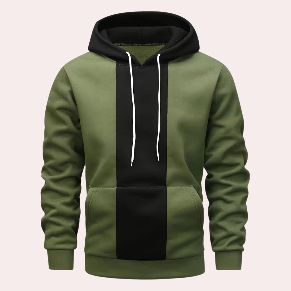 Casual Fit Colorblock Hooded Sweatshirt