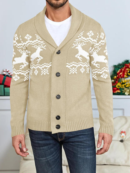 Comfortable Knitted Men's Cardigan - Lucas-Green-M-Nora Luxe