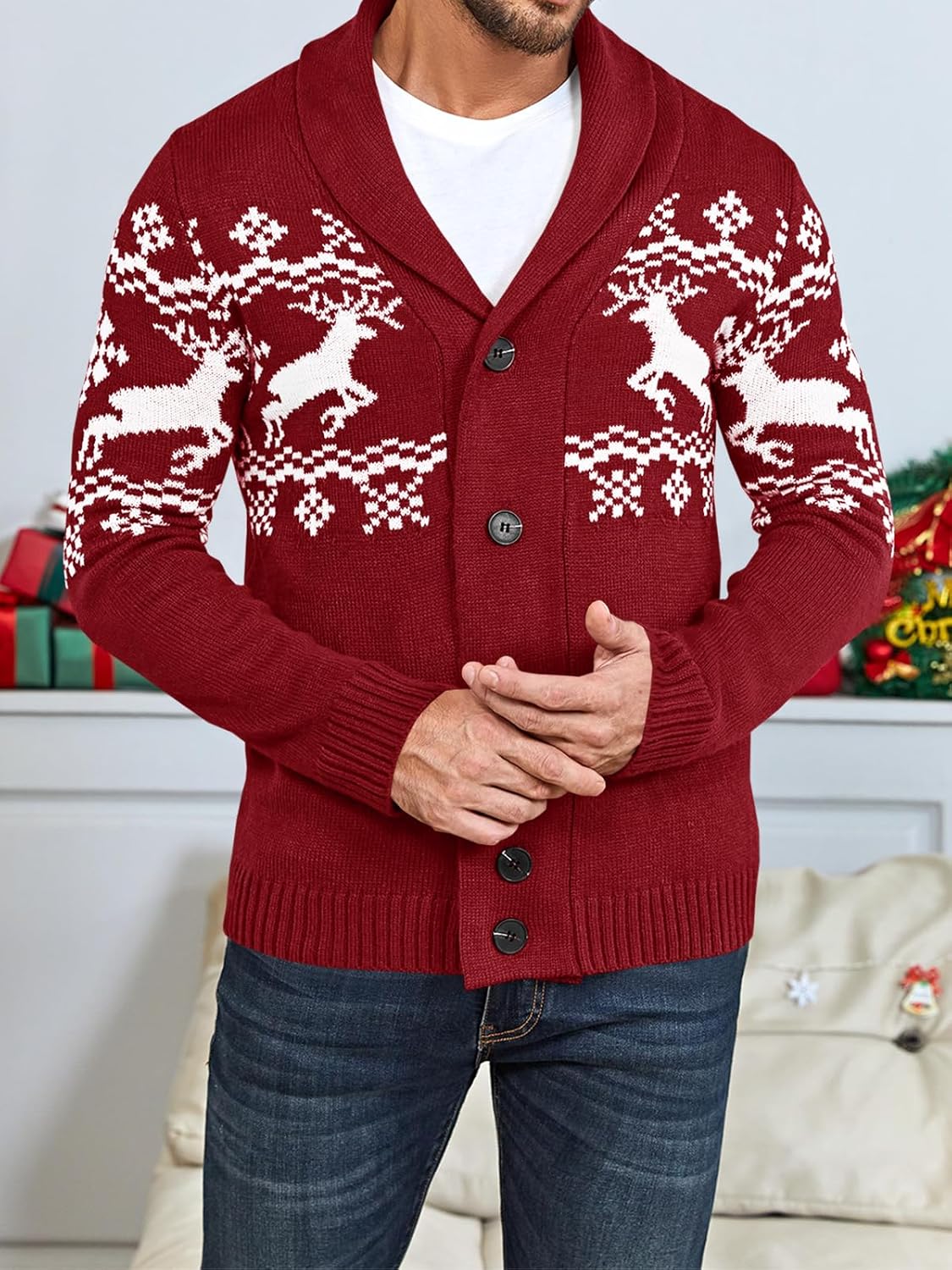 Comfortable Knitted Men's Cardigan - Lucas-Green-M-Nora Luxe