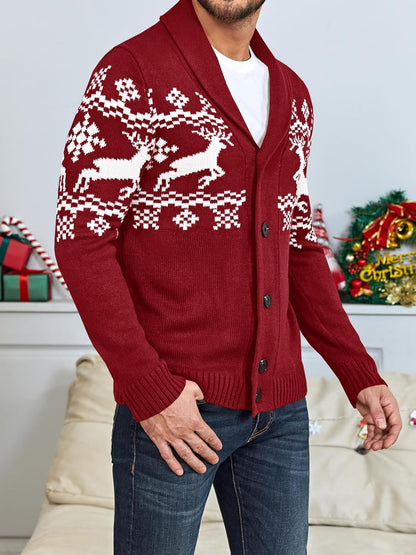 Comfortable Knitted Men's Cardigan - Lucas-Green-M-Nora Luxe