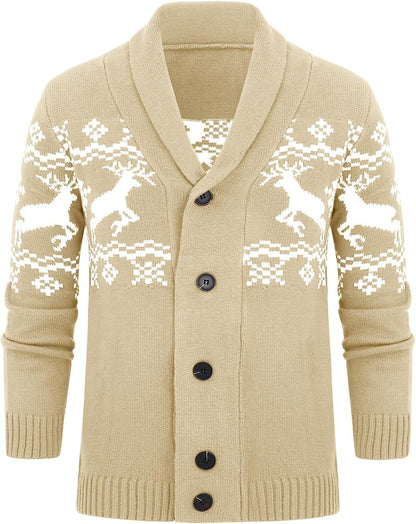 Comfortable Knitted Men's Cardigan - Lucas-Khaki-M-Nora Luxe