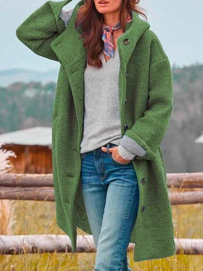 Comfortable ladies' coat – Anouk-Dark green-S-Nora Luxe