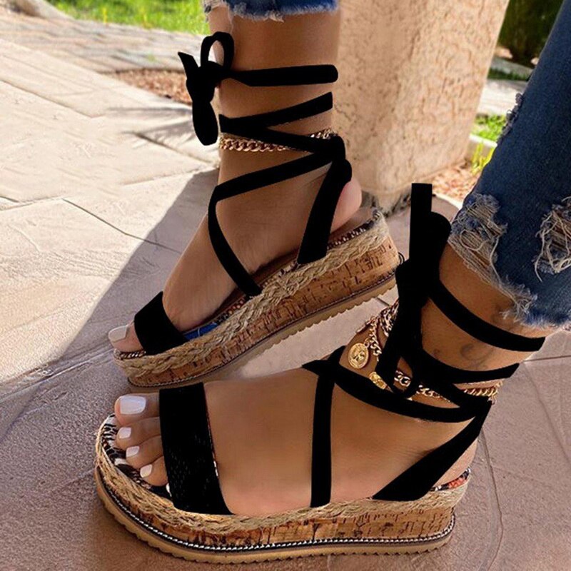 Comfortable ladies' comfort sandals with footbed & modern design - Amaya-Black-3-Nora Luxe