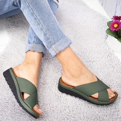 Comfortable Ladies' Sandals - Nova-Green-3-Nora Luxe